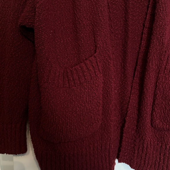 Hollister Open Cardigan - Burgundy  / Wine - Picture 5 of 9